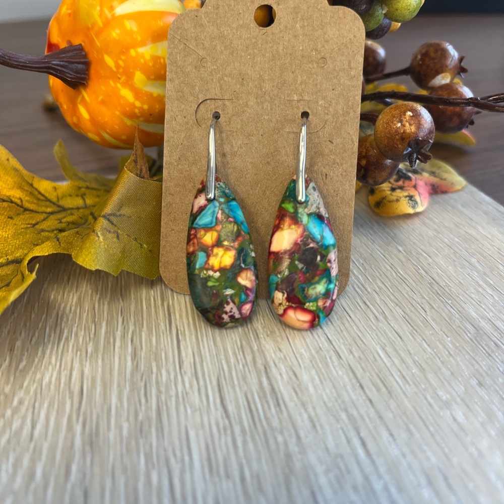 Cape Diablo Intense Jasper Teardrop earrings